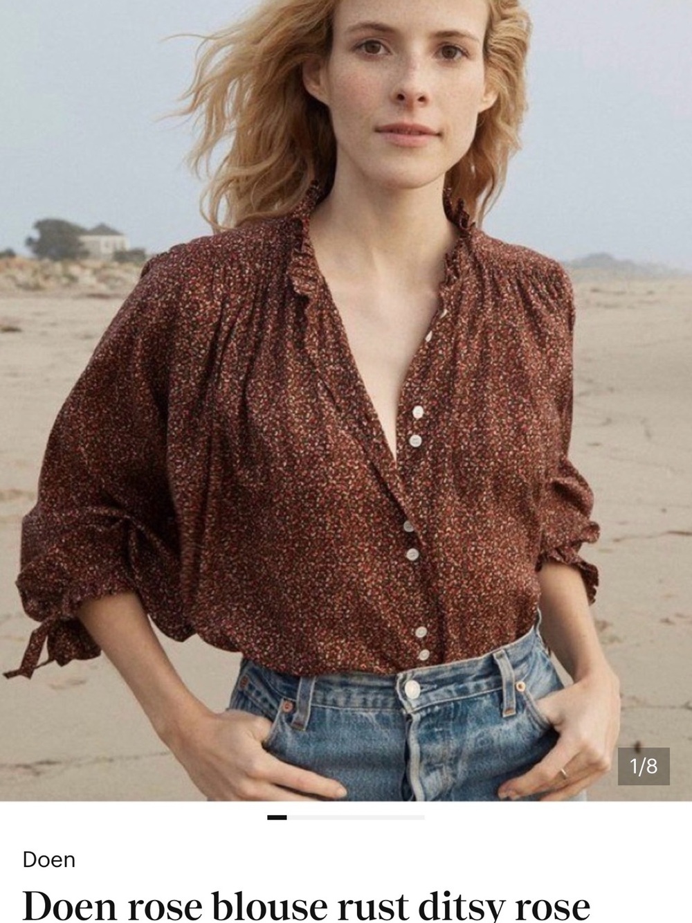 Stunning Doen rose blouse rust ditsy rose medium